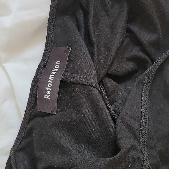 Reformation Sz S Knit Midi Black Dress Pockets - Picture 7 of 8